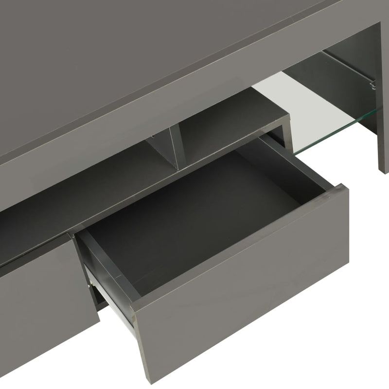 vidaXL TV Cabinet with LED Lights High Gloss Black 130x35x45 cm