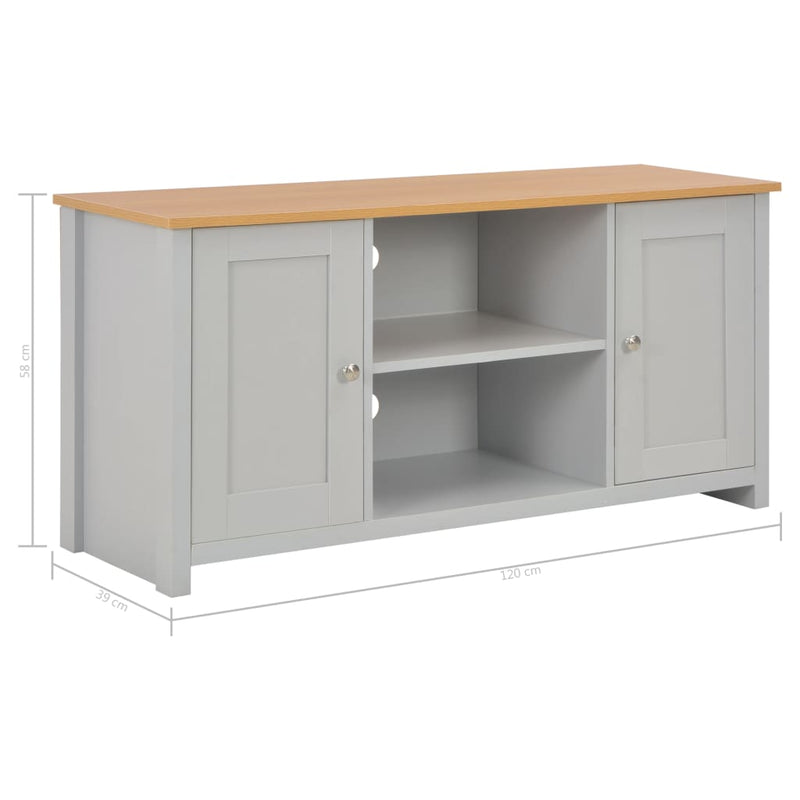 vidaXL TV Cabinet Grey 120x39x58 cm