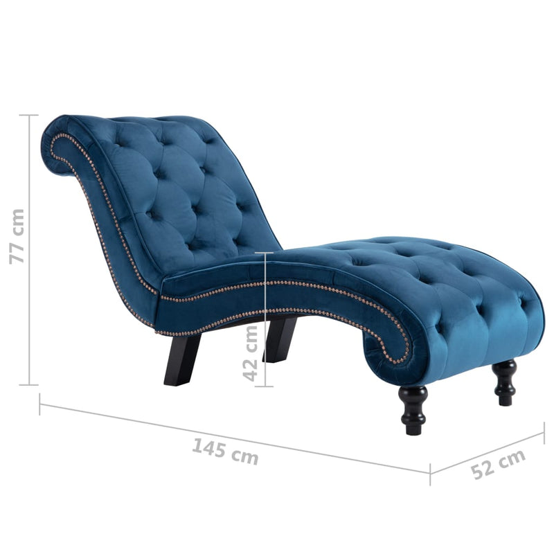 vidaXL Chaise Lounge Black Velvet