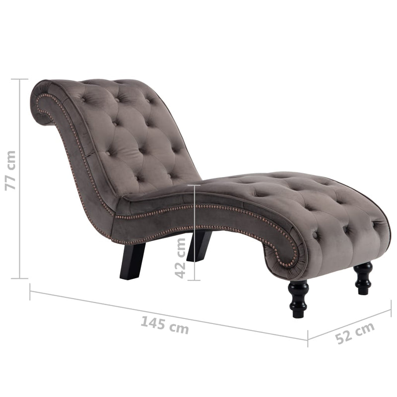 vidaXL Chaise Lounge Black Velvet