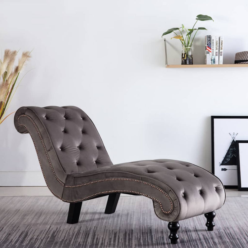 vidaXL Chaise Lounge Black Velvet