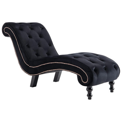 vidaXL Chaise Lounge Black Velvet