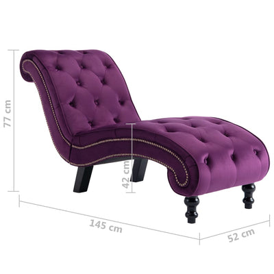 vidaXL Chaise Lounge Black Velvet