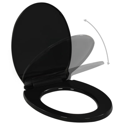 vidaXL Soft-close Toilet Seat with Quick-release Design Black