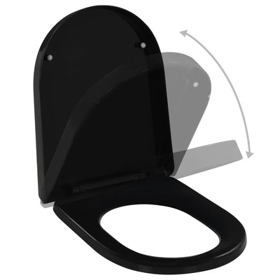 vidaXL Soft-close Toilet Seat with Quick-release Design Black