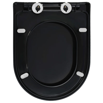 vidaXL Soft-close Toilet Seat with Quick-release Design Black