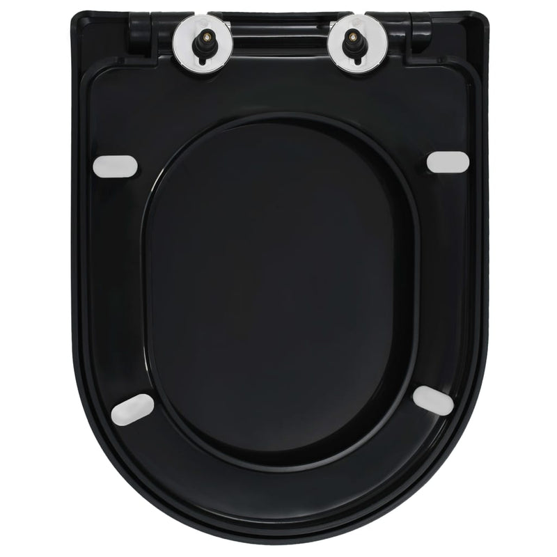 vidaXL Soft-close Toilet Seat with Quick-release Design Black