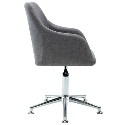 vidaXL Swivel Dining Chairs 2 pcs Light Grey Fabric