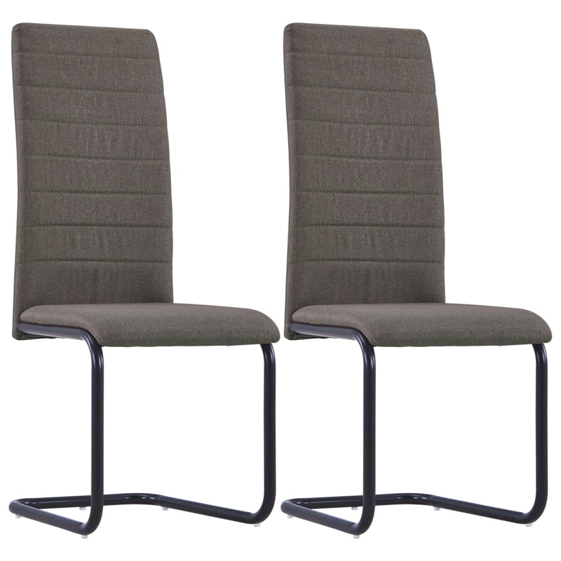 vidaXL Cantilever Dining Chairs 2 pcs Green Fabric