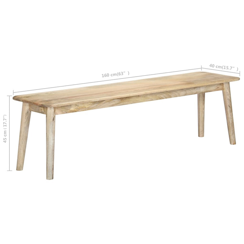 vidaXL Bench 160 cm Solid Mango Wood