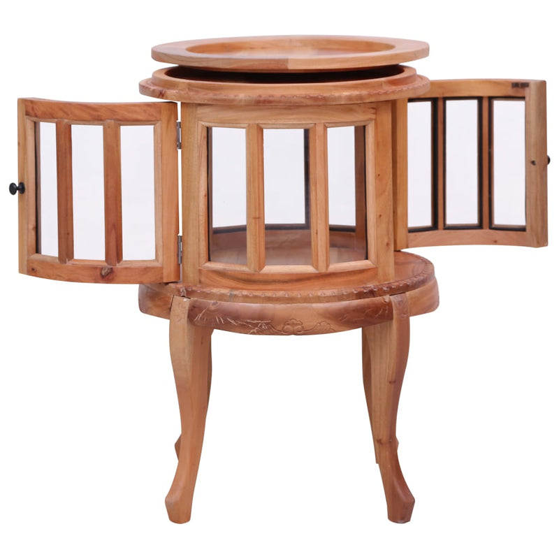 vidaXL Vitrine Cabinet Brown 50x50x76 cm Solid Mahogany Wood