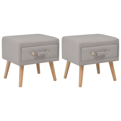 vidaXL Bedside Cabinets 2 pcs Grey 40x35x40 cm Fabric