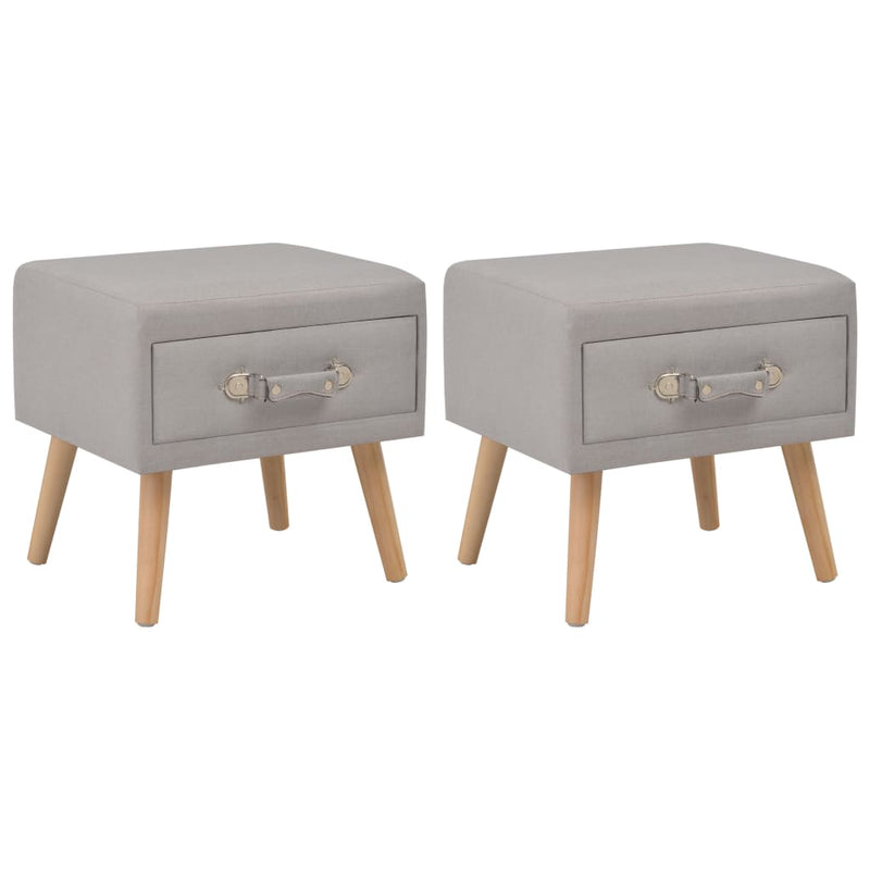 vidaXL Bedside Cabinets 2 pcs Grey 40x35x40 cm Fabric
