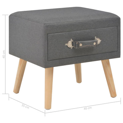 vidaXL Bedside Cabinets 2 pcs Grey 40x35x40 cm Fabric