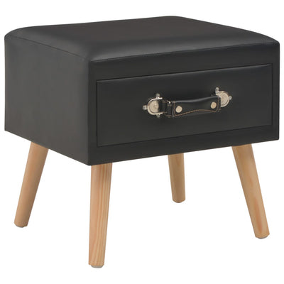 vidaXL Bedside Cabinets 2 pcs Black 40x35x40 cm Faux Leather