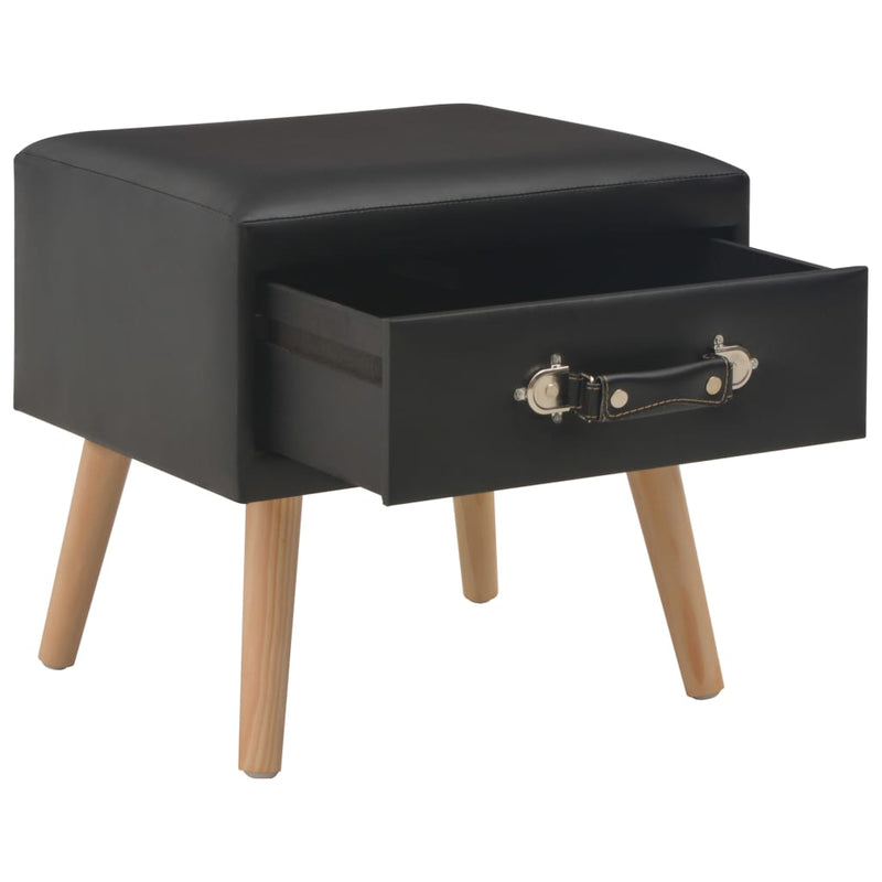 vidaXL Bedside Cabinets 2 pcs Black 40x35x40 cm Faux Leather