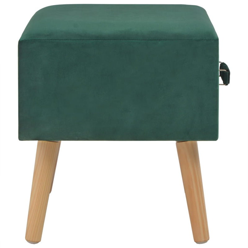 vidaXL Bedside Cabinets 2 pcs Green 40x35x40 cm Velvet