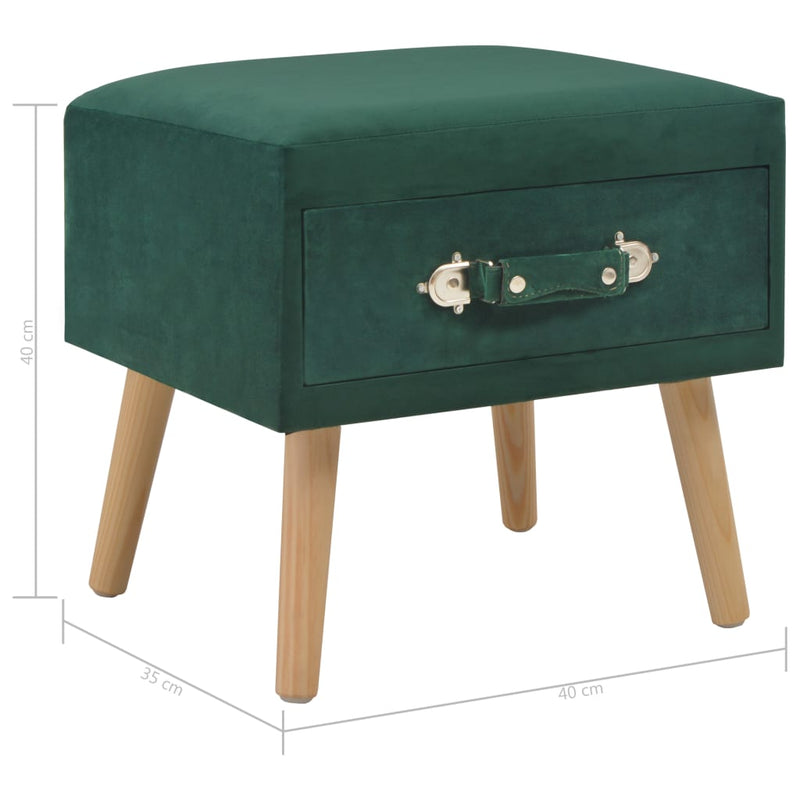 vidaXL Bedside Cabinets 2 pcs Green 40x35x40 cm Velvet