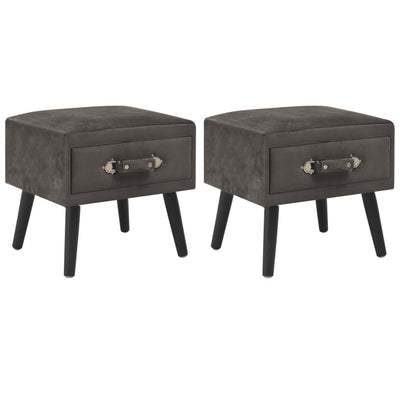vidaXL Bedside Cabinets 2 pcs Green 40x35x40 cm Velvet