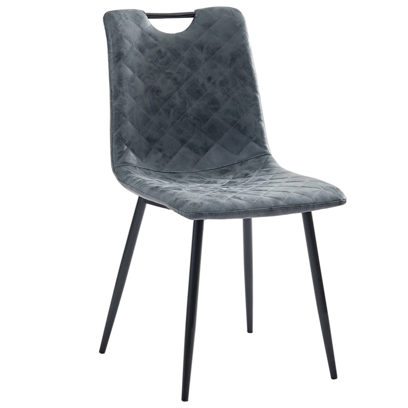 vidaXL Dining Chairs 2 pcs Dark Grey Faux Leather