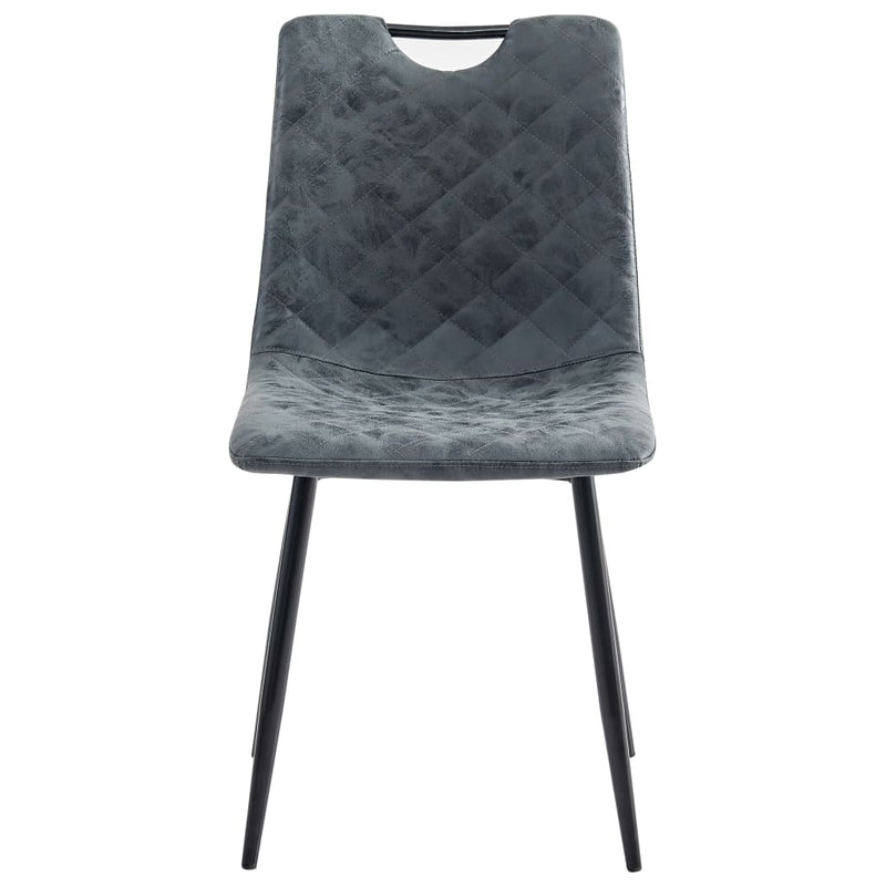 vidaXL Dining Chairs 2 pcs Dark Grey Faux Leather