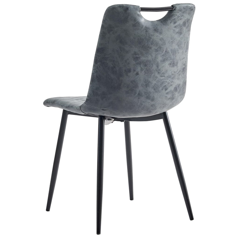vidaXL Dining Chairs 2 pcs Dark Grey Faux Leather