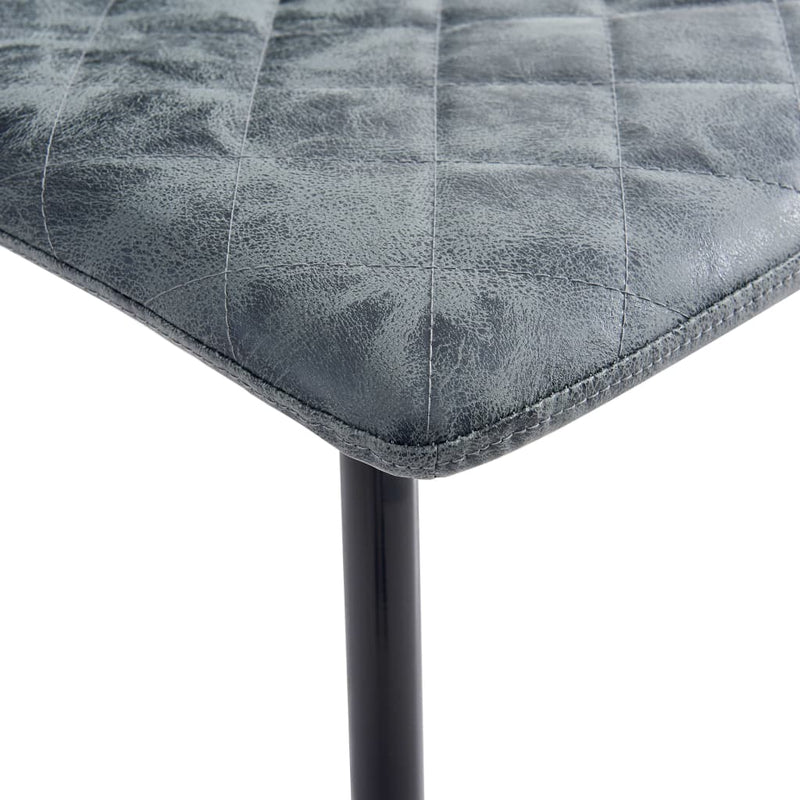 vidaXL Dining Chairs 2 pcs Dark Grey Faux Leather
