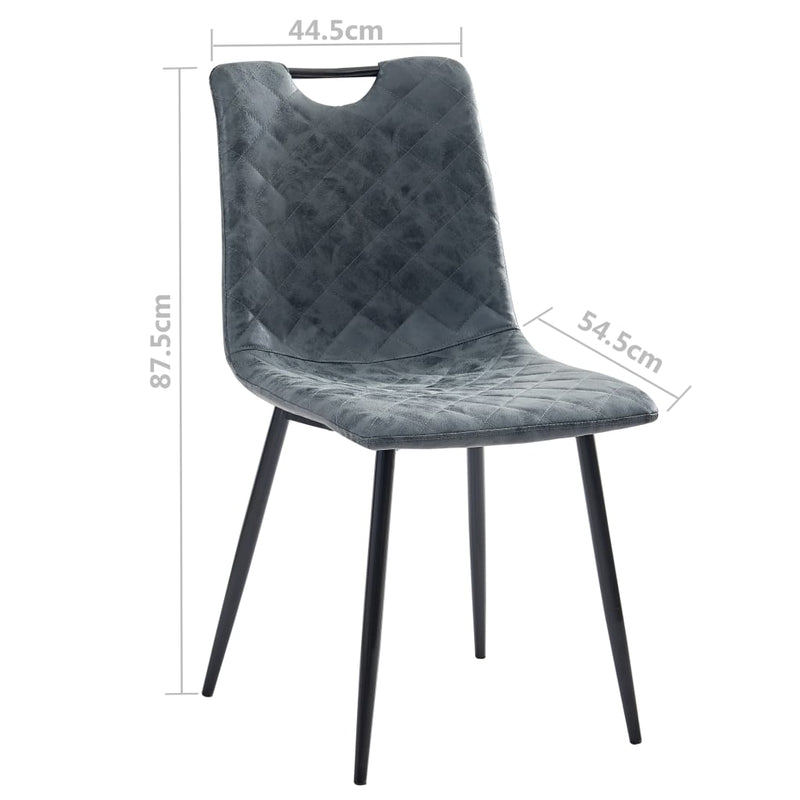 vidaXL Dining Chairs 2 pcs Dark Grey Faux Leather