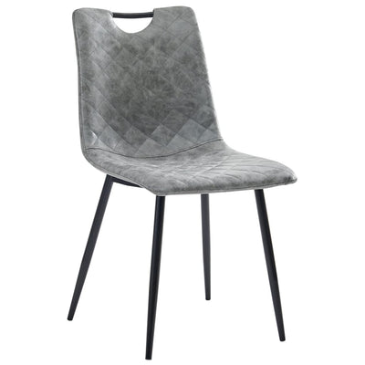 vidaXL Dining Chairs 2 pcs Dark Grey Faux Leather