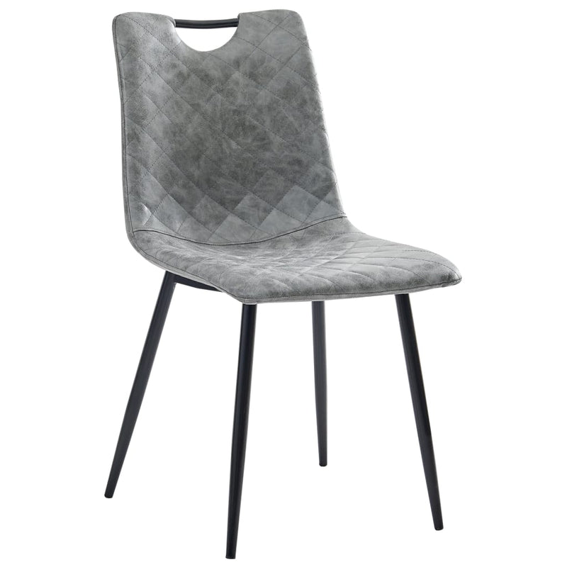 vidaXL Dining Chairs 2 pcs Dark Grey Faux Leather