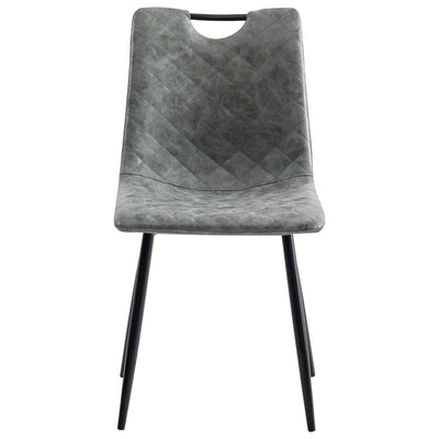 vidaXL Dining Chairs 2 pcs Dark Grey Faux Leather