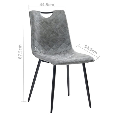 vidaXL Dining Chairs 2 pcs Dark Grey Faux Leather