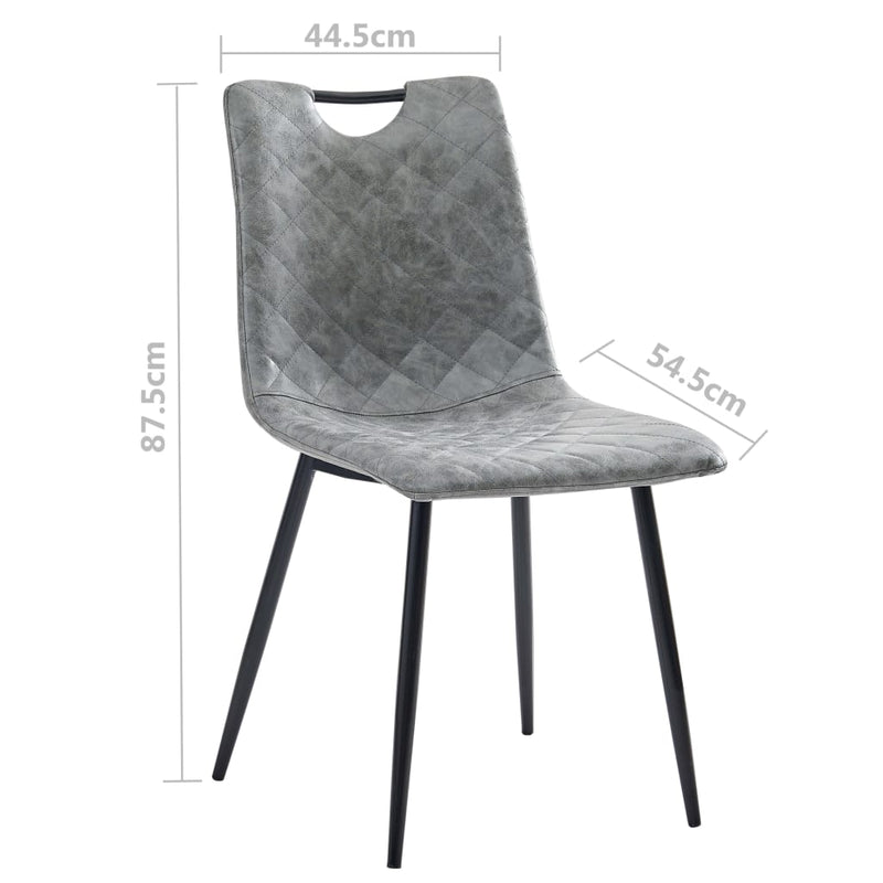 vidaXL Dining Chairs 2 pcs Dark Grey Faux Leather