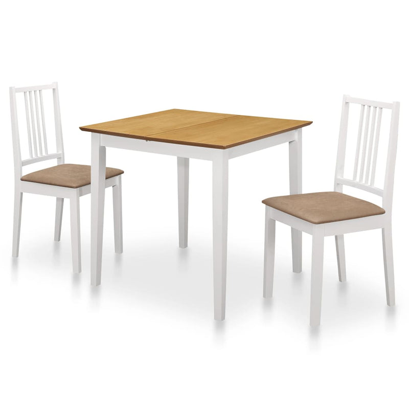 vidaXL 3 Piece Dining Set MDF White