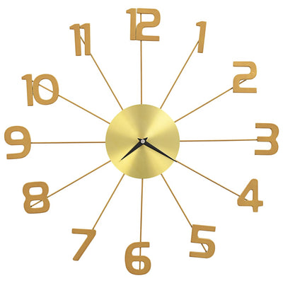 vidaXL Wall Clock Metal 50 cm Golden