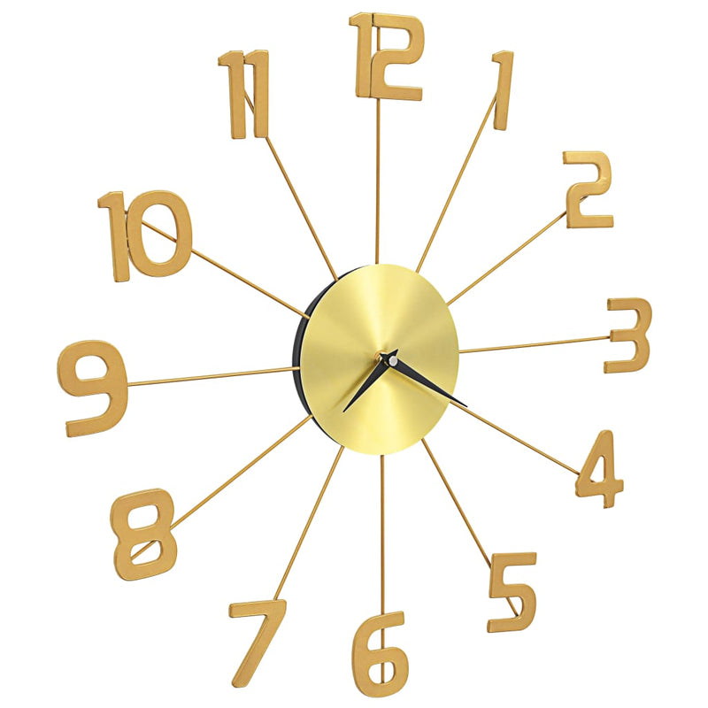 vidaXL Wall Clock Metal 50 cm Golden