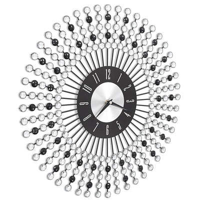 vidaXL Wall Clock Metal 43 cm Black