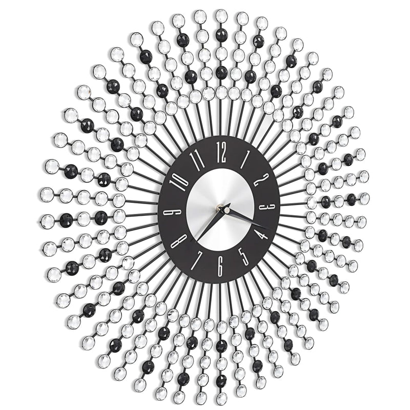 vidaXL Wall Clock Metal 43 cm Black