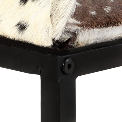 vidaXL Bench 110 cm Black Patchwork Genuine Goat Leather