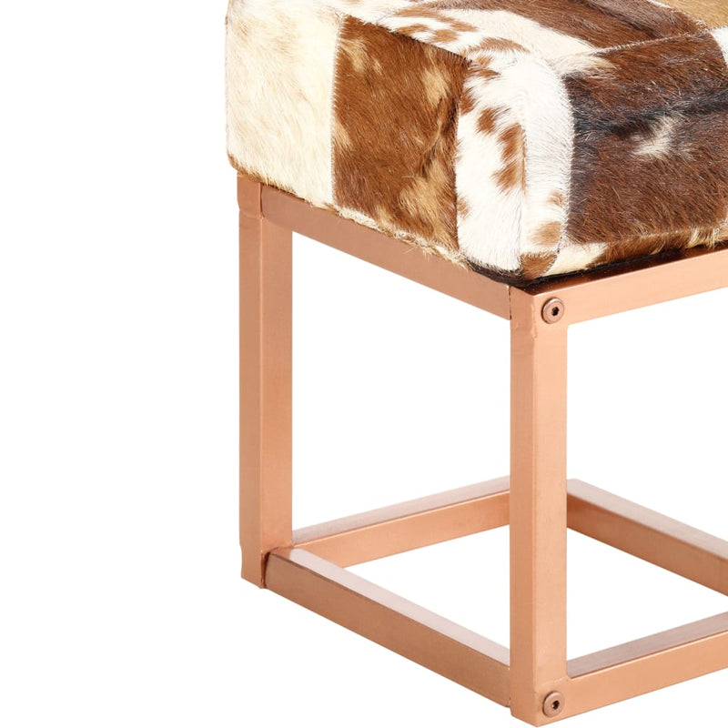 vidaXL Bench 110 cm Black Patchwork Genuine Goat Leather