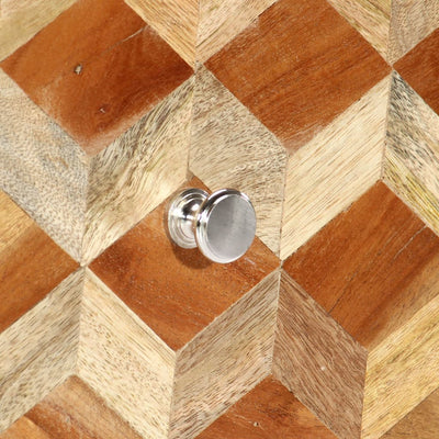 vidaXL Bedside Cabinet Grey 40x30x50 cm Solid Mango Wood