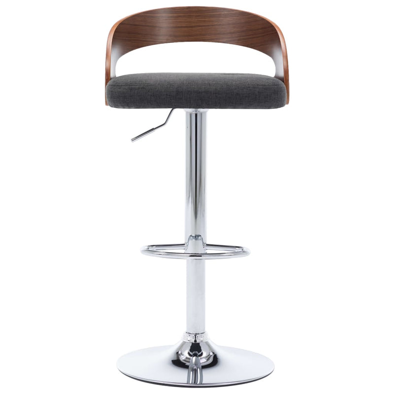 vidaXL Bar Stools 2 pcs Dark Grey Fabric and Bentwood