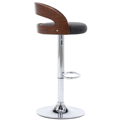 vidaXL Bar Stools 2 pcs Dark Grey Fabric and Bentwood