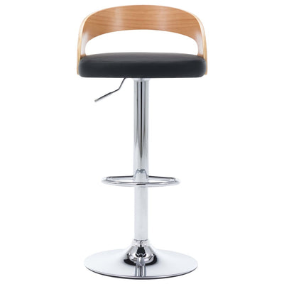 vidaXL Bar Stools 2 pcs Black Faux Leather and Bentwood