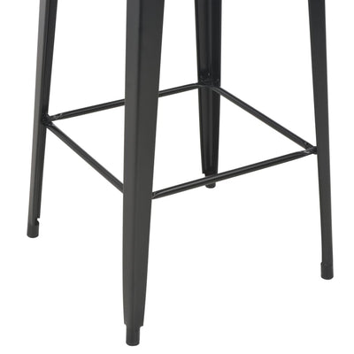vidaXL 3 Piece Bar Set Steel Black
