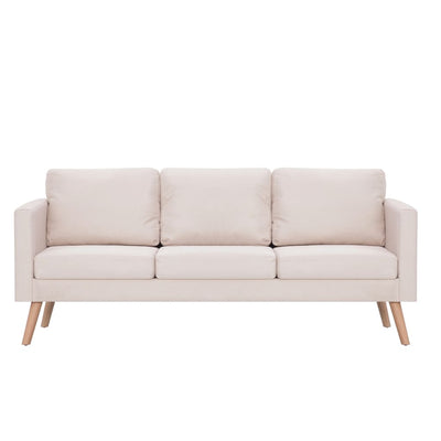 vidaXL 2 Piece Sofa Set Fabric Cream