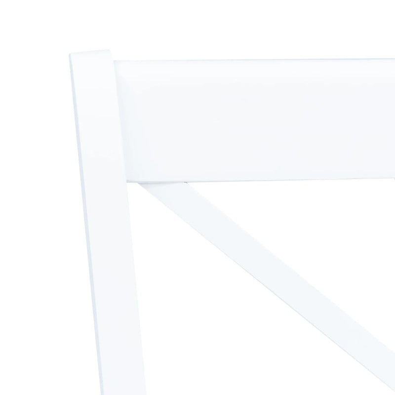 vidaXL 5 Piece Dining Set Solid Rubber Wood White