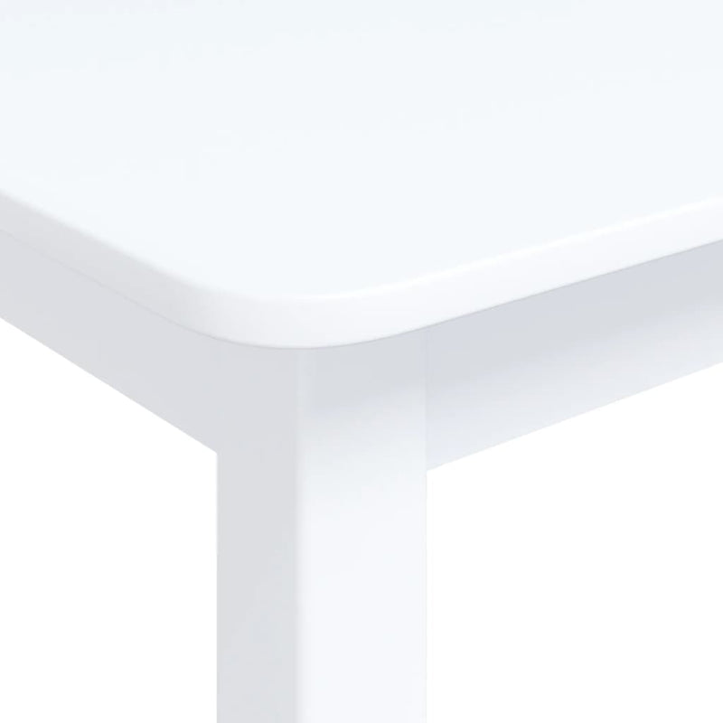 vidaXL 5 Piece Dining Set Solid Rubber Wood White