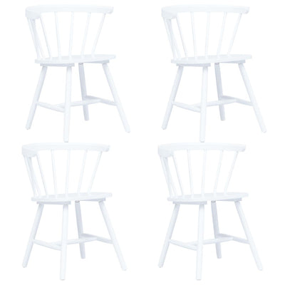 vidaXL 5 Piece Dining Set Solid Rubber Wood White
