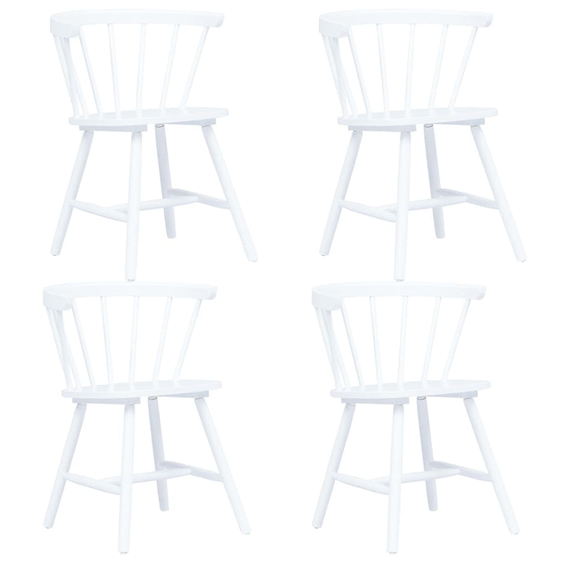 vidaXL 5 Piece Dining Set Solid Rubber Wood White